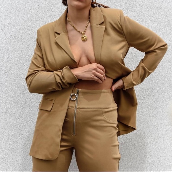 Danielle Bernstein Fall Beige Blazer NWT - Picture 3 of 6